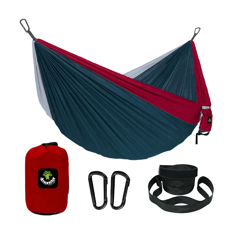 Camping Hammock Double   Single Portable Hammocks with 2 Tree Straps  Lightweight Nylon Parachute Hammocks for Backpacking