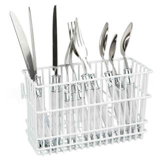 Home Basics 4 in. x 6 in. x 5 in. Cutlery Holder in White CH44628