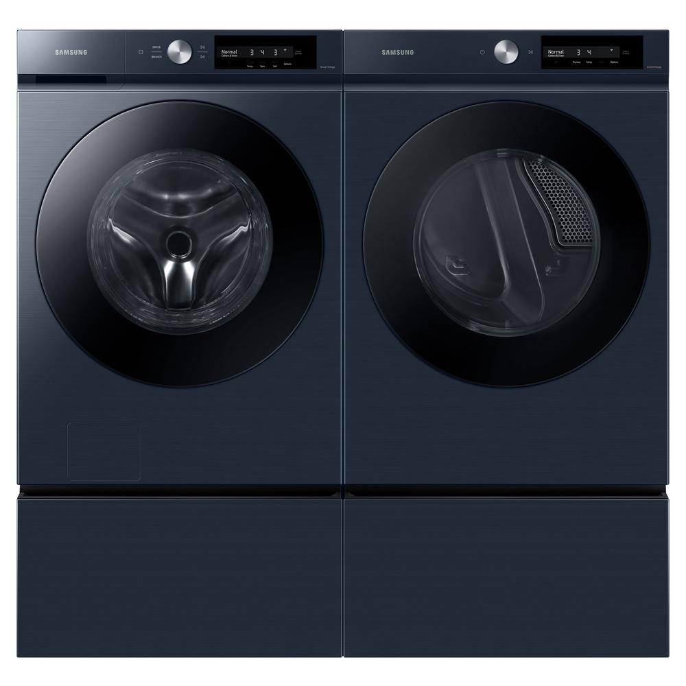  Bespoke 4.6 cu. ft. Large Capacity Smart Front Load Washer in Brushed Navy with Super Speed Wash and AI Smart Dial WF46BB6700AD