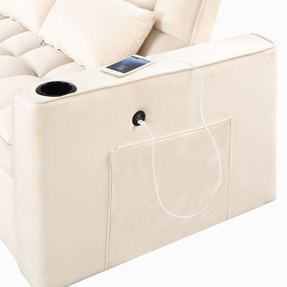 Sofa Bed with Cup Holder and USB Port