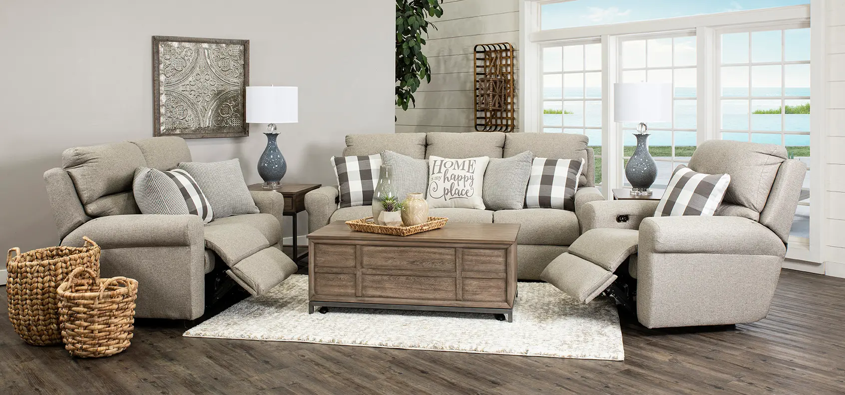 Westport Gray Lay Flat Power Reclining Sofa