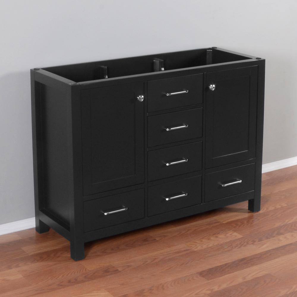 Laguna 48 in. W x 18 in. D x 35 in. H Bath Vanity Cabinet without Top in Black LA-48-CAB-BL