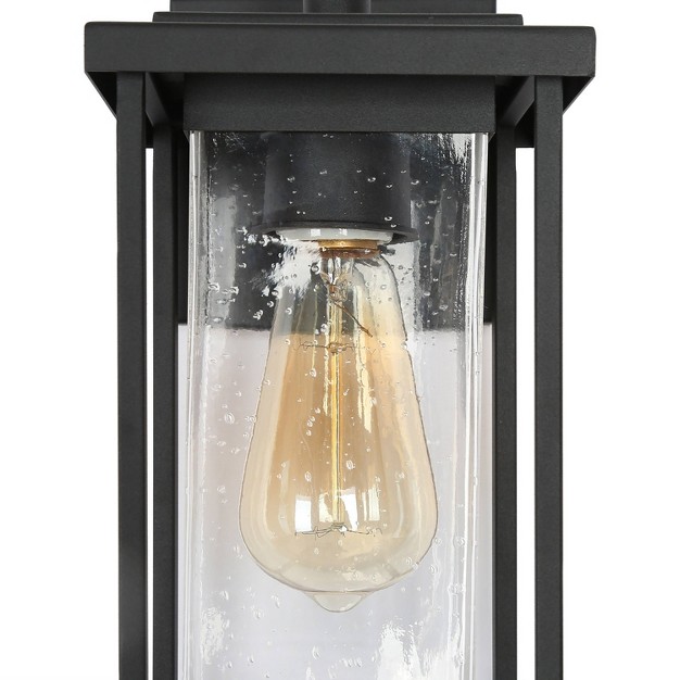 Metal seeded Glass Square Modern Outdoor Wall Light Black Lnc