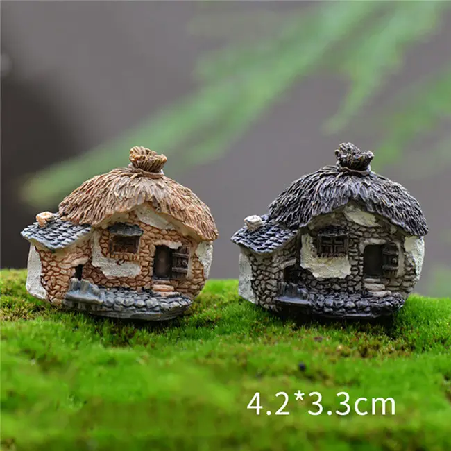 Mini Small House Cottages Toys Crafts Figure Moss Terrarium Ornament Landscape Fairy Garden Supplies