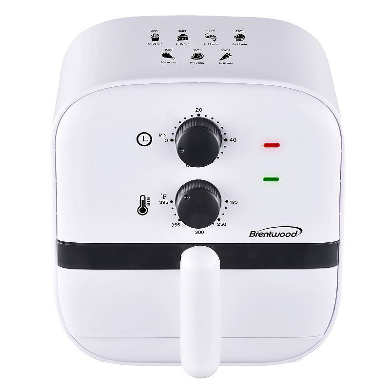 Brentwood 1 Quart Small Electric Air Fryer with 60min Timer and Temp Control- White