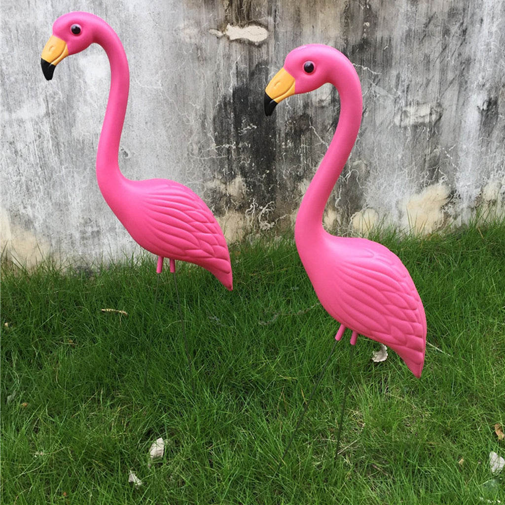 CUTICATE 1PC Pink Flamingo Statues Garden Stakes for Outdoor Lawn Patio Decor Looking Up