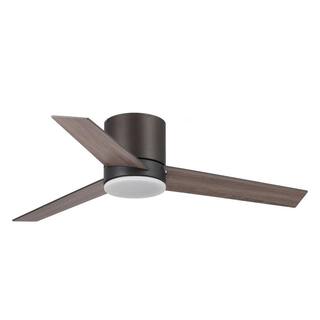 Parrot Uncle Kielah 48 in. Integrated LED Bronze Flush Mount Ceiling Fan with Light and Remote Control F6298110V