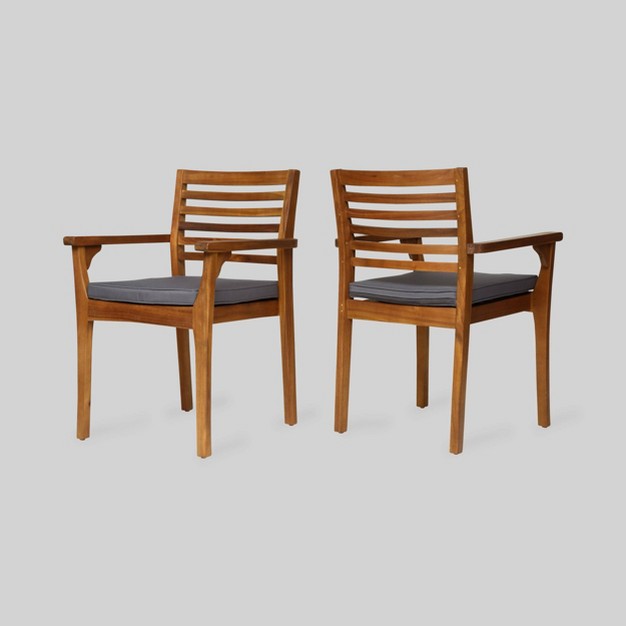 Emerson 2pk Acacia Wood Dining Chair Christopher Knight Home