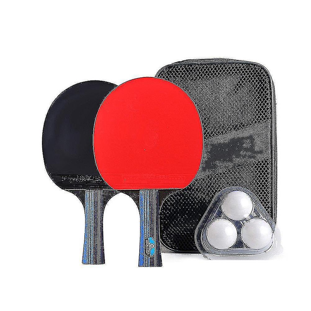 Table Tennis Racket Double Side Reverse Rubber Faced Beginner -pong Board Table Tennis