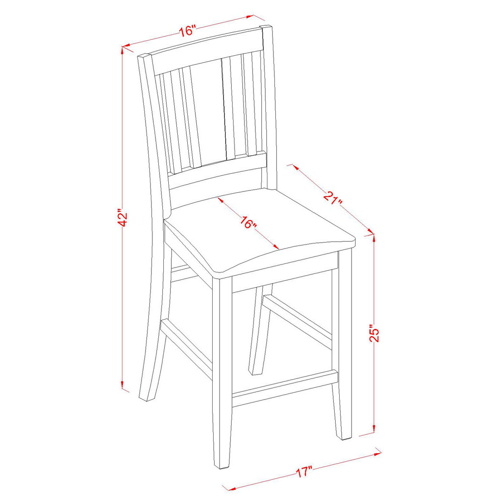 YABU5-MAH-LC 5 PC counter height Dining room set-pub Table and 4 Kitchen bar stool