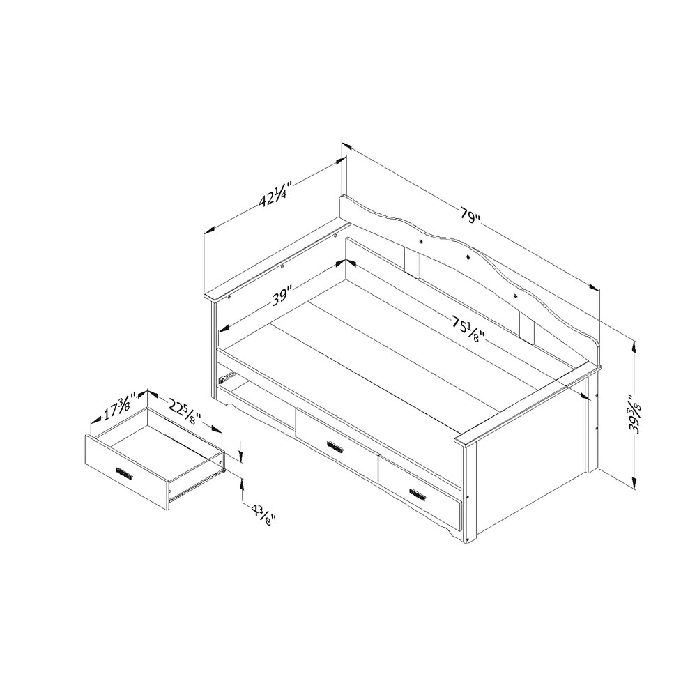 South Shore Tiara Twin Daybed with Storage