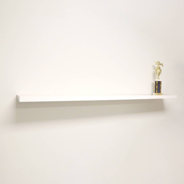 Slim Low Profile Floating Wall Shelf White Inplace