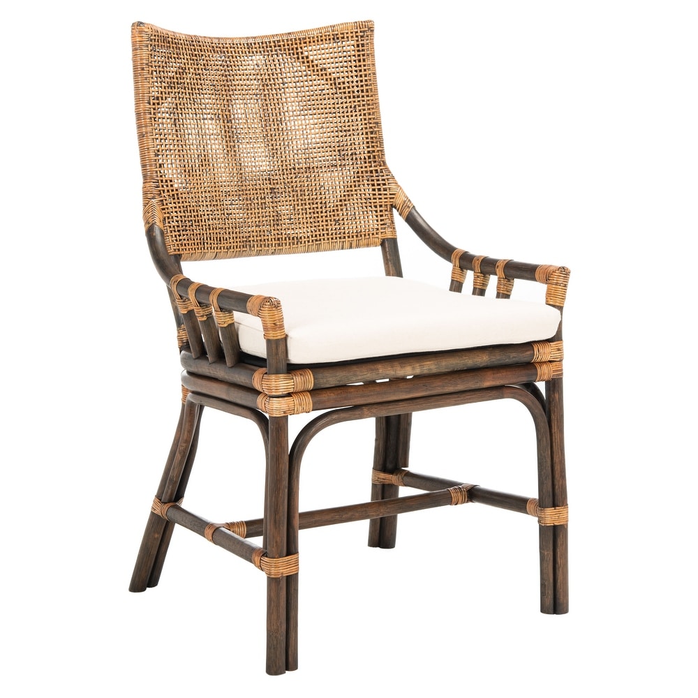 SAFAVIEH Donatella Coastal Rattan Cushion Chair   22\