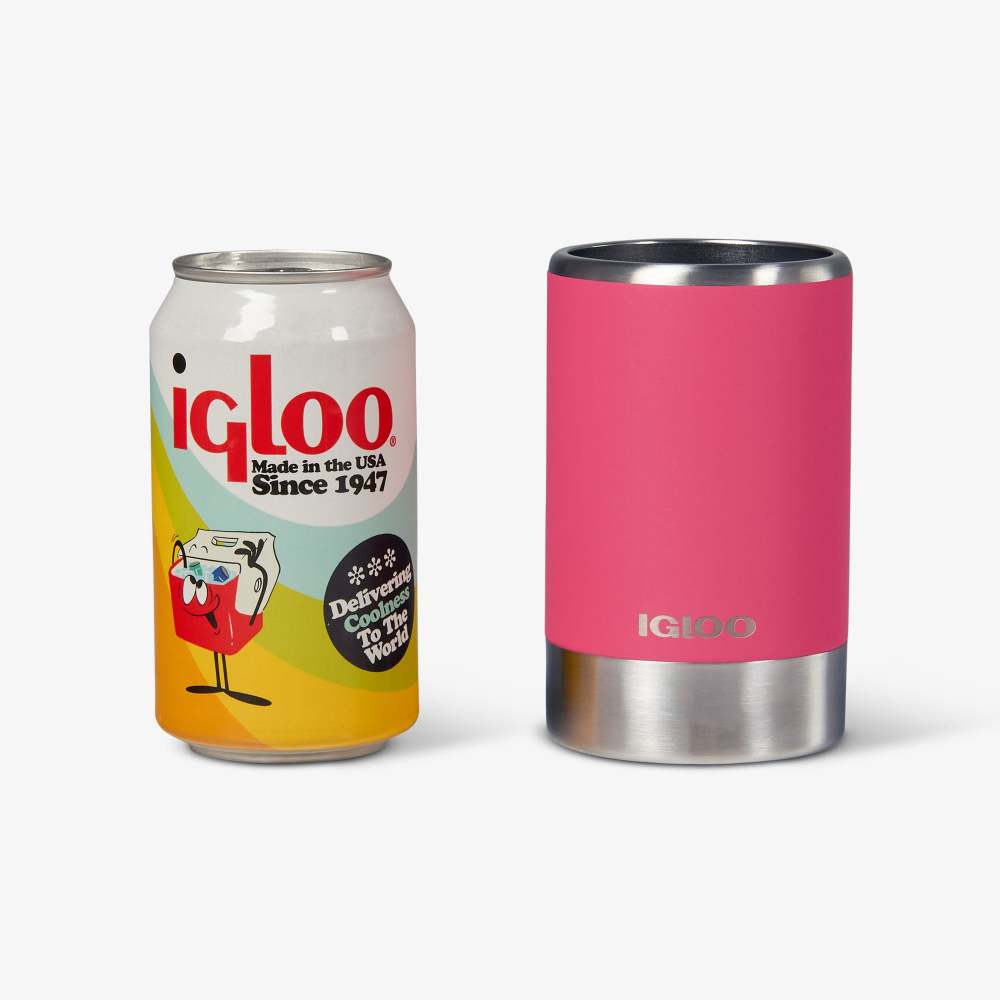 Igloo Coolmate Can Cooler Reusable Steel Watermelon 12oz ;