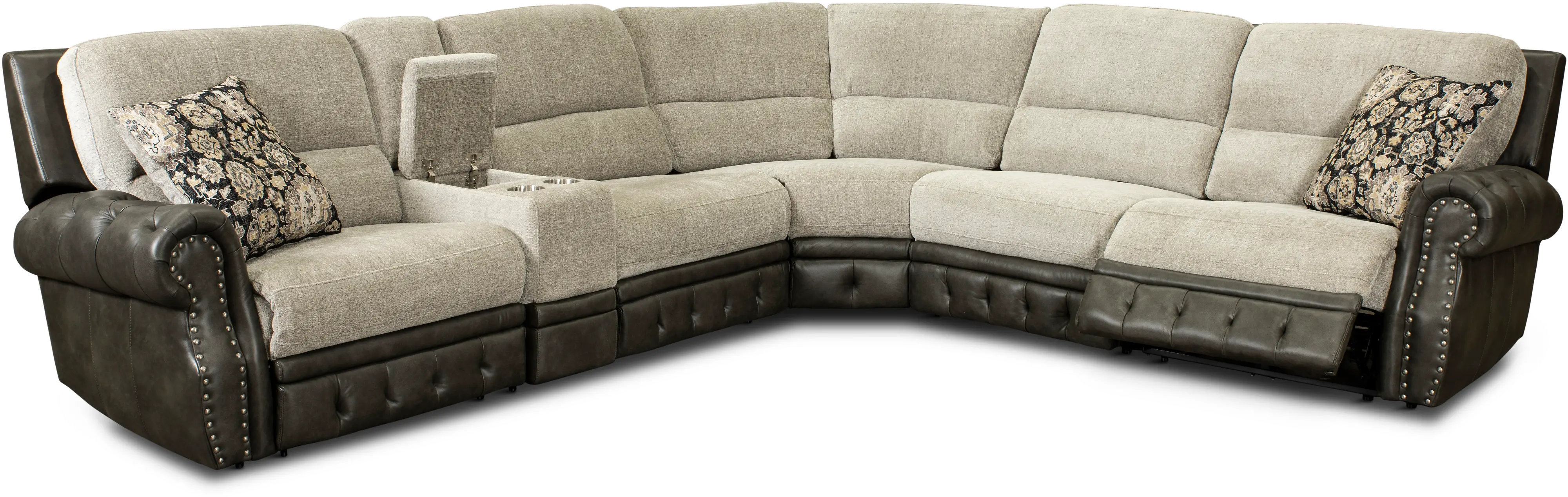 Spirit Gray 6 Piece Power Reclining Sectional