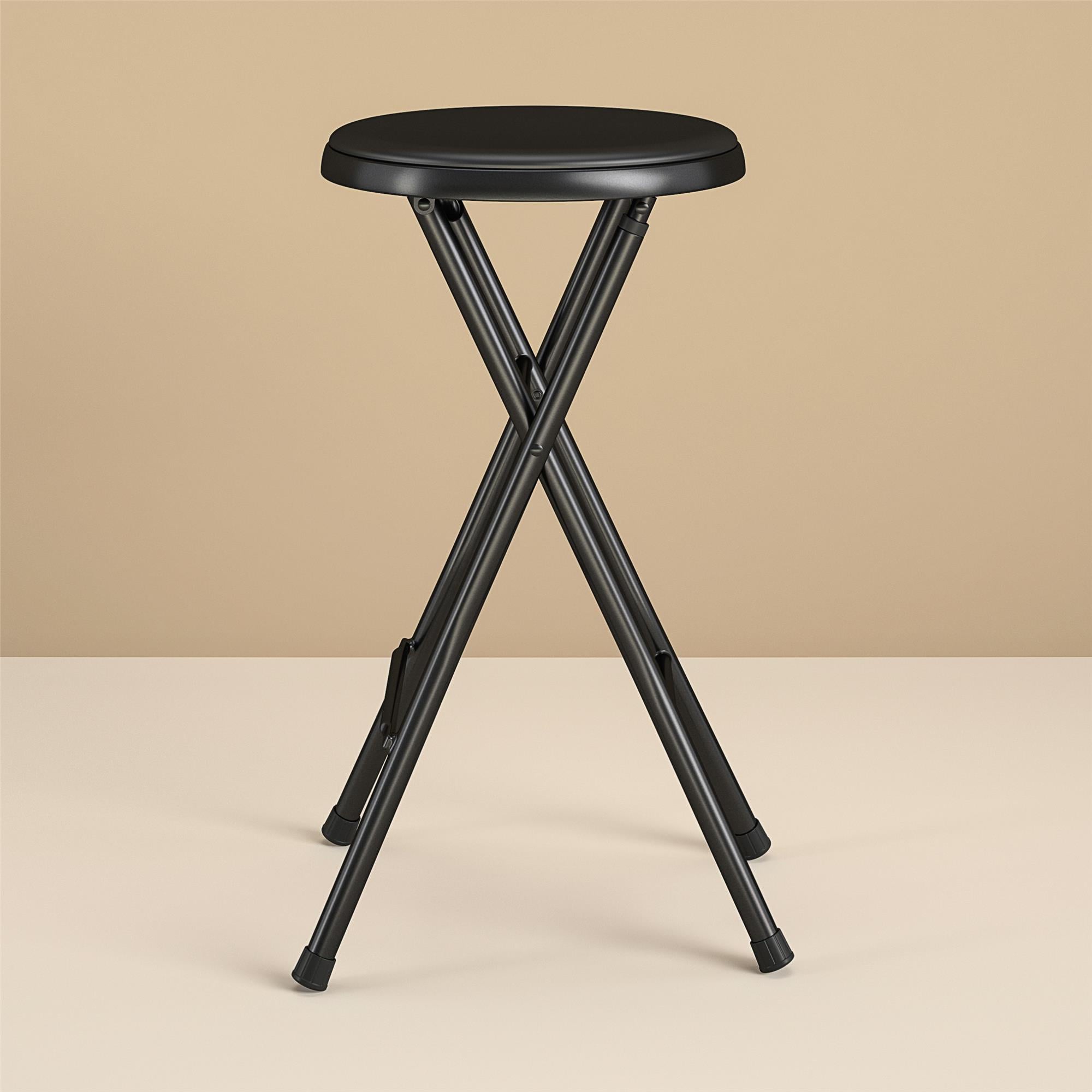 Mainstays Folding Metal Stool, Black