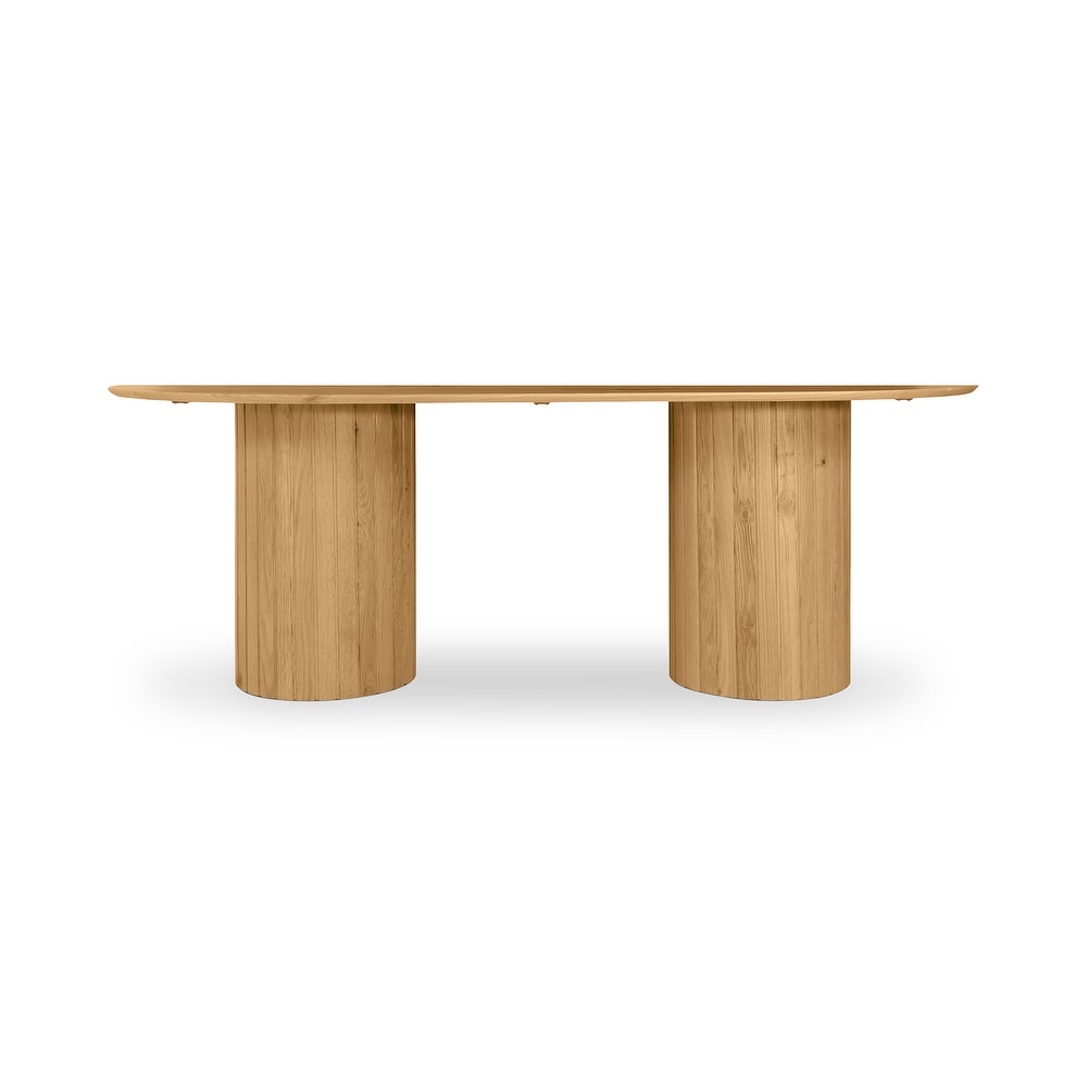 Aurelle Home Poete Solid Acacia Wood Pedestal Dining Table