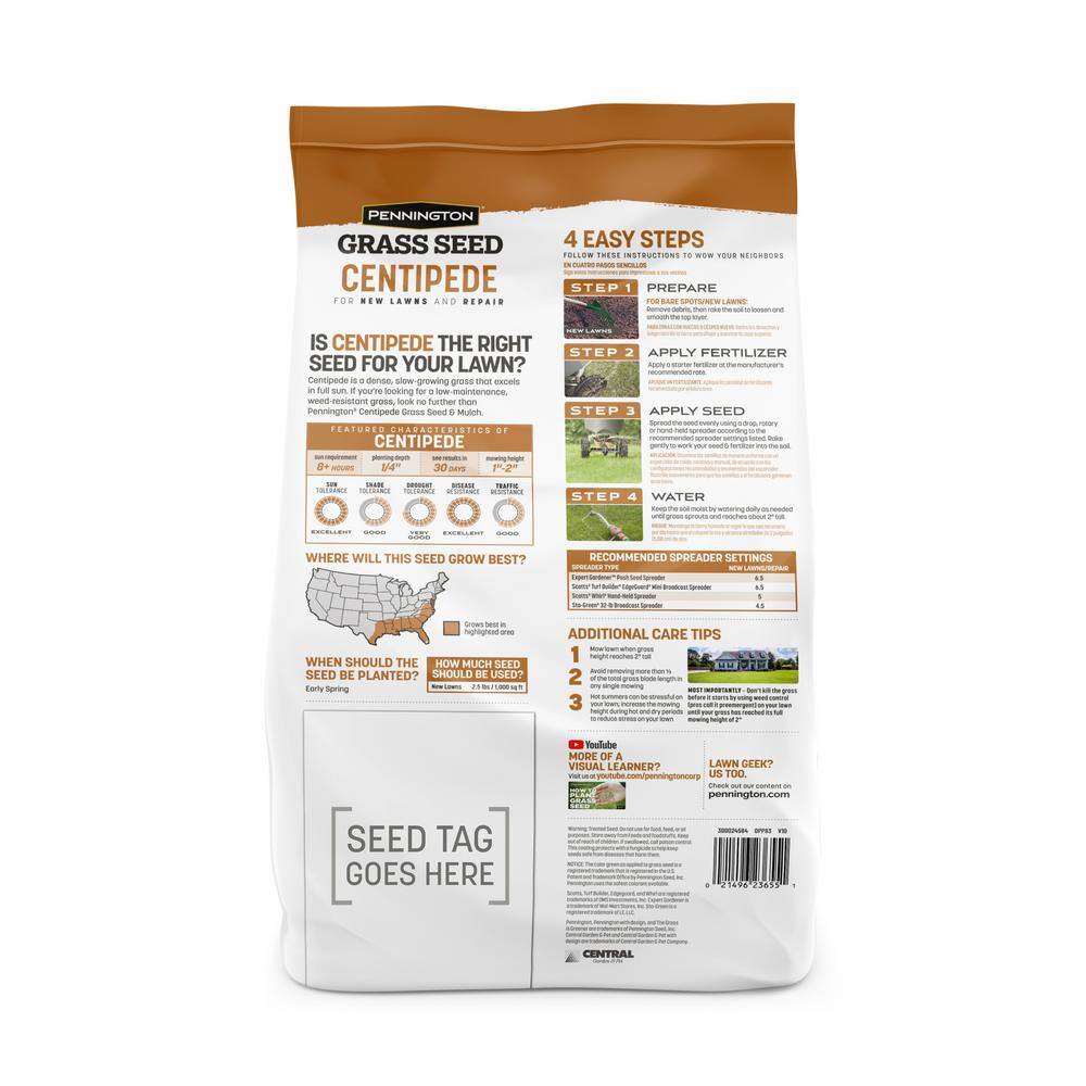 Pennington 5 lbs. Centipede Grass Seed and Mulch 100532365