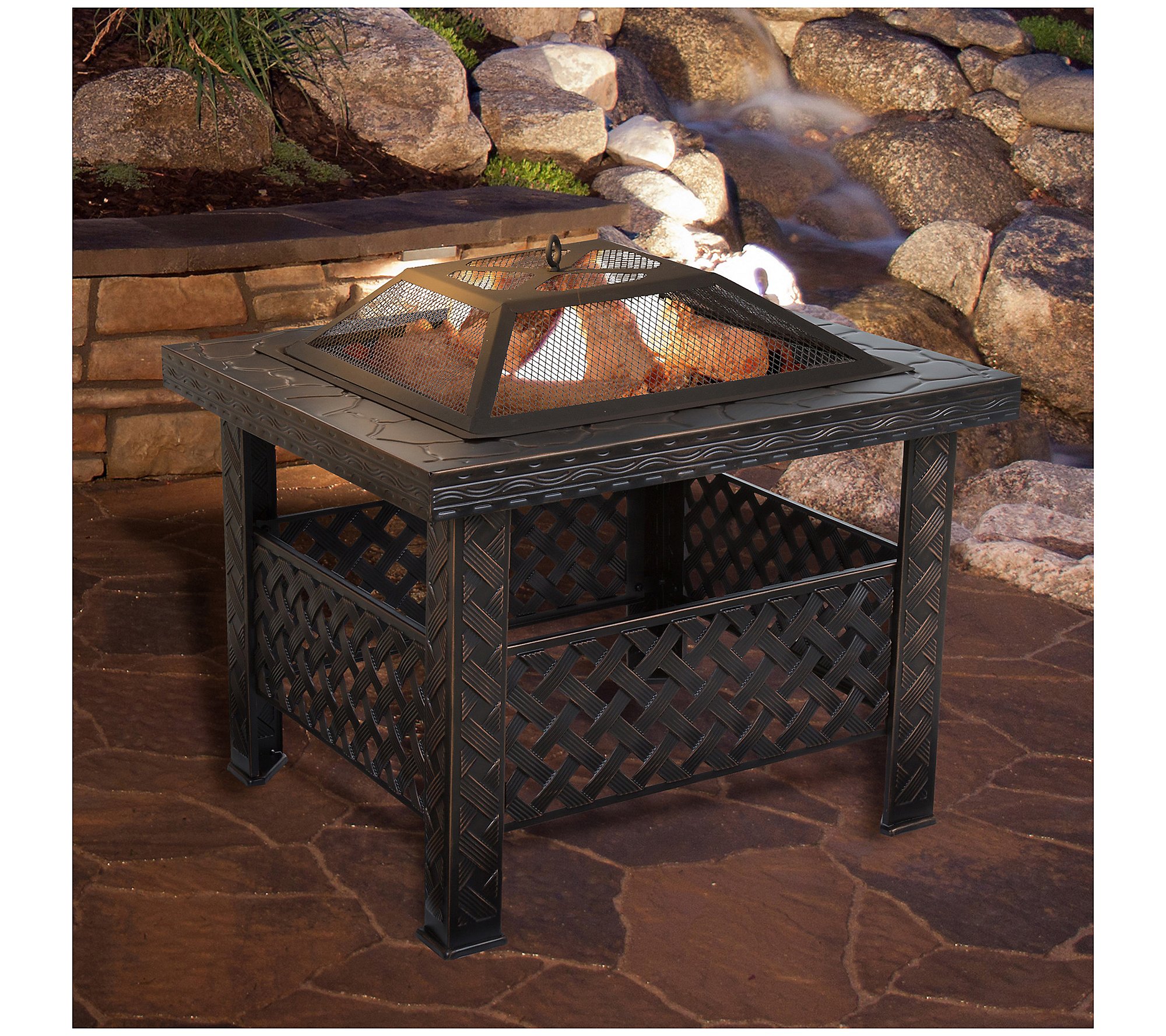 26 Woven Square Fire Pit