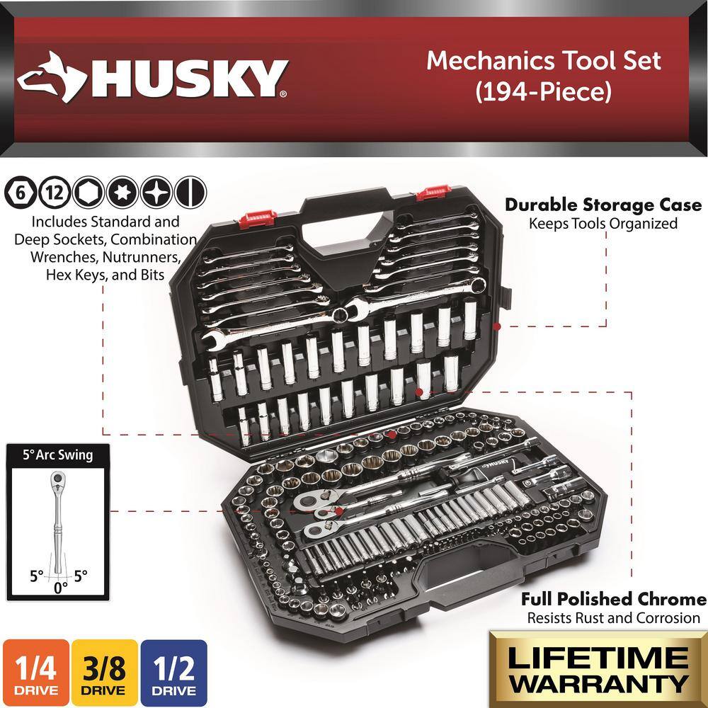 Husky Mechanics Tool Set (194-Piece) H194MTS