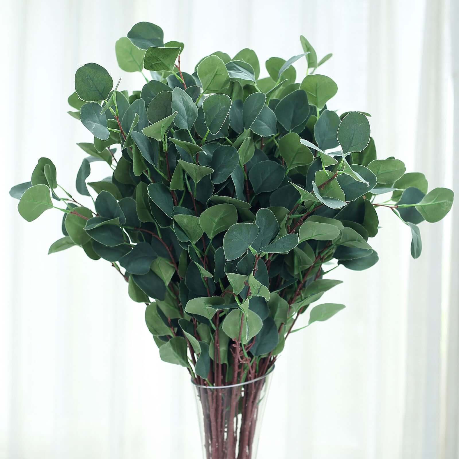 2 Bushes Artificial Eucalyptus Branches, Faux Plant Stems 36