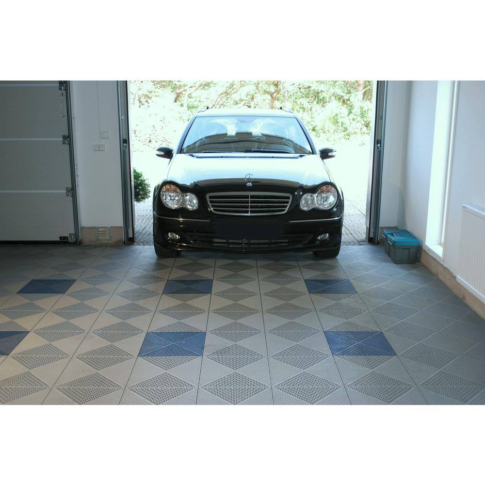 Bergo Unique 14.9 in. x 14.9 in. Gray Polypropylene Garage Floor Tile (54 sq. ft.  case) UITILEGY