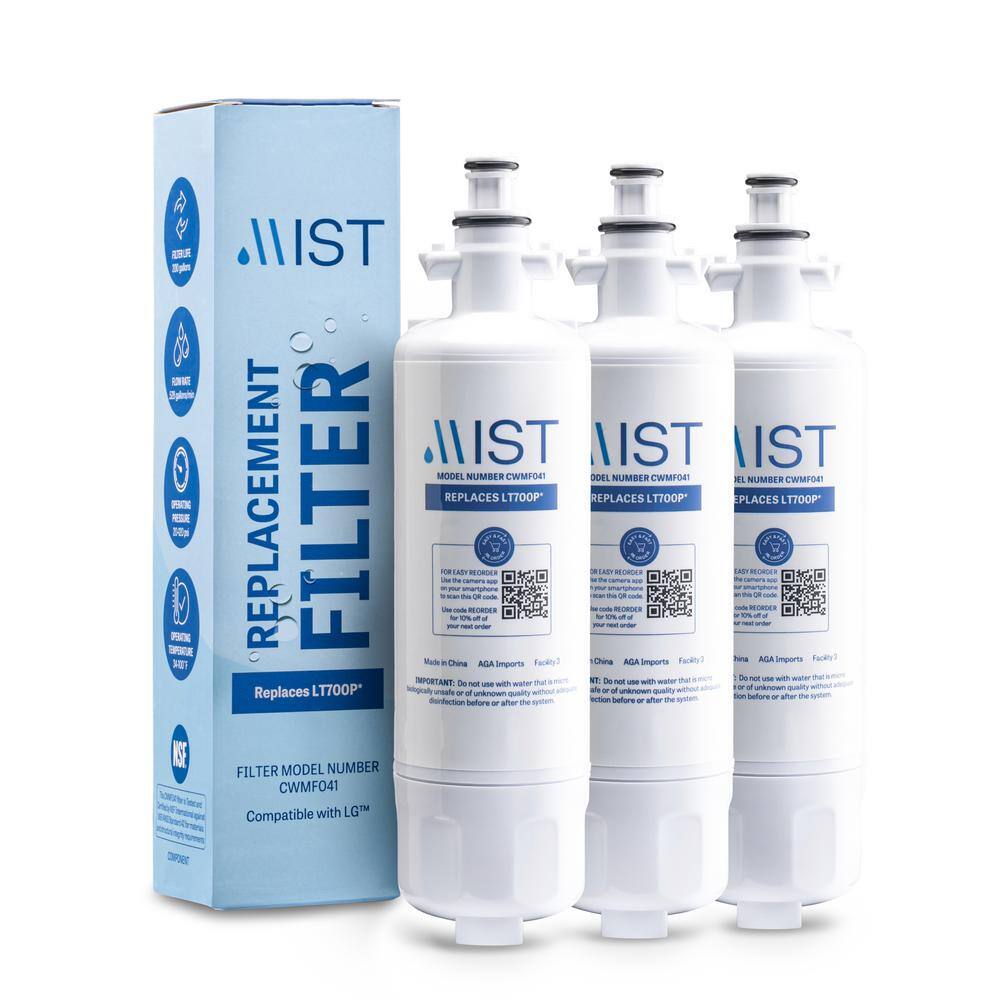 Mist LT700P Compatible with LG LT700P ADQ36006101 Kenmore 46-9690 Refrigerator Water Filter (3-Pack) 46-9690 CWMF341