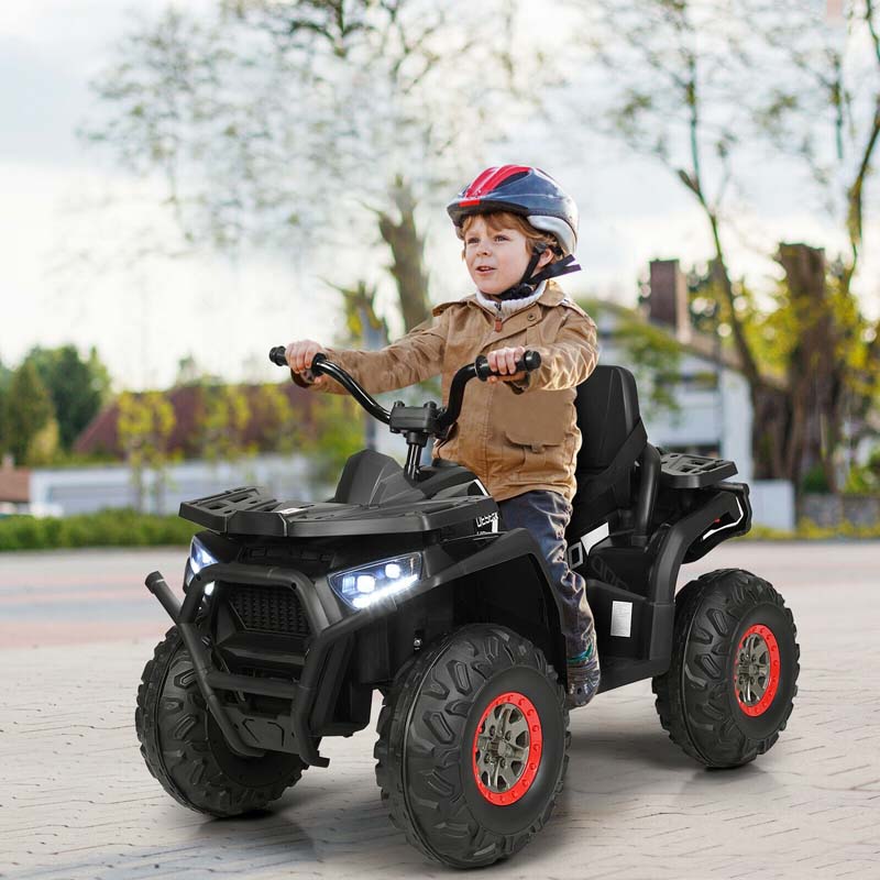 12V Kids Ride-On Electric ATV 4-Wheeler Quad Car Toy with MP3 & LED Lights