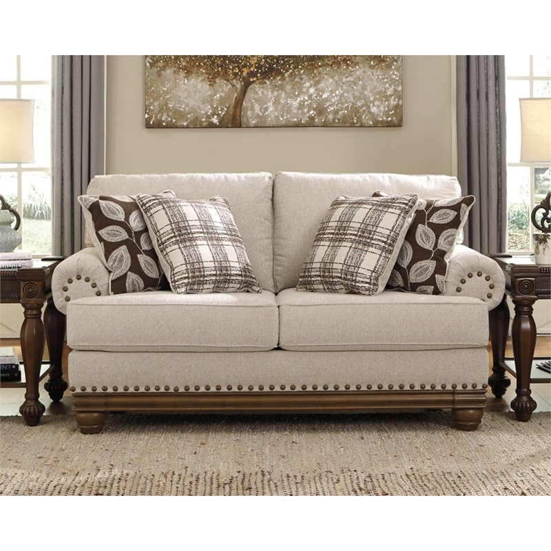 Signature Design by Ashley Harleson Loveseat in Wheat   Traditional   Loveseats   by Homesquare  Houzz