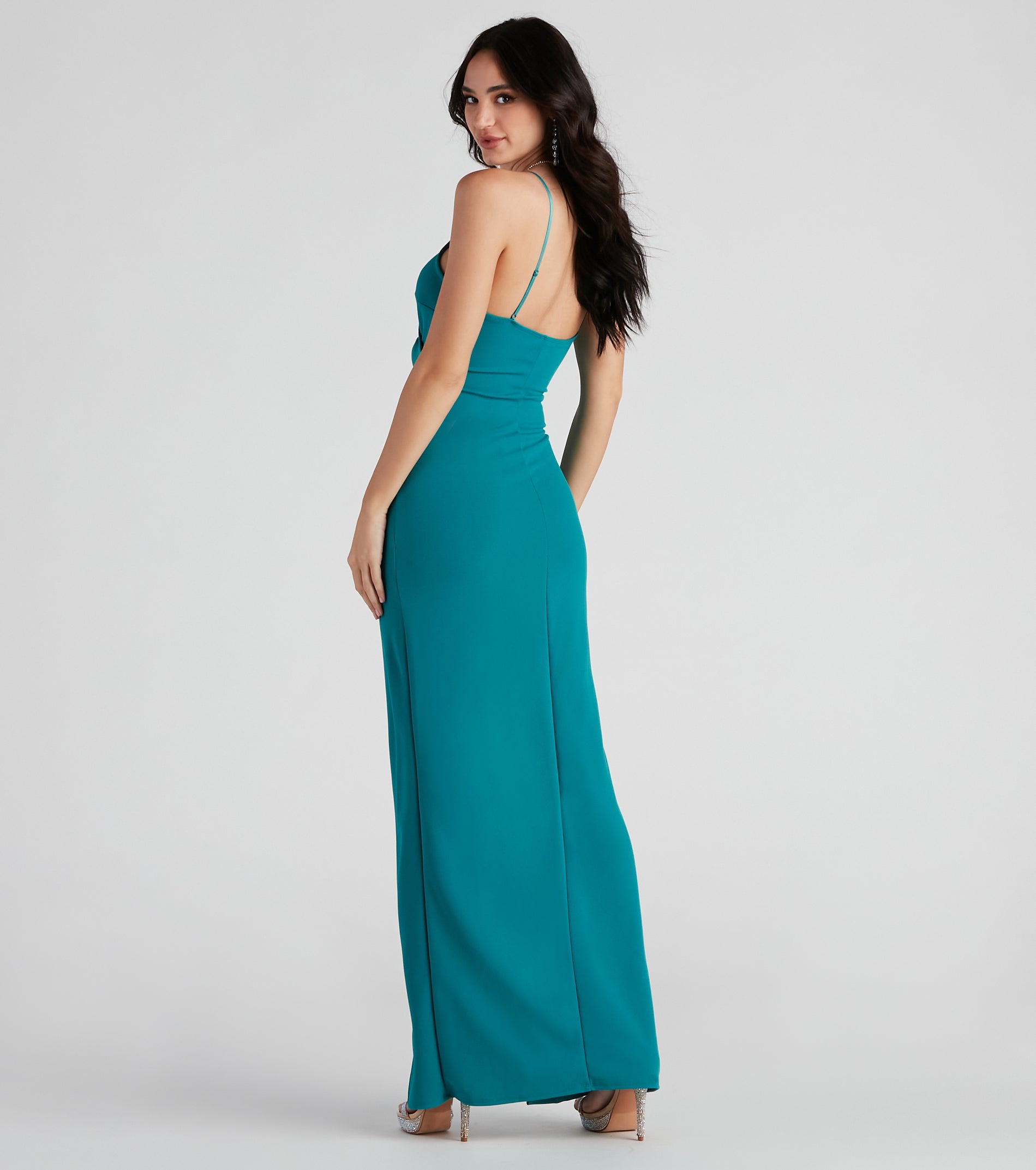 Sasha Formal High Slit Wrap Dress