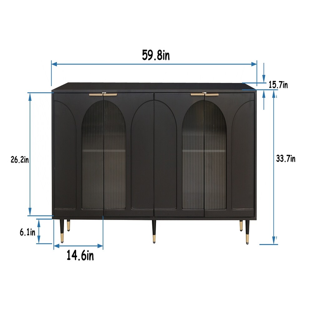 Wood Cabinet with Glass Sliding Doors Display Storage Cabinet