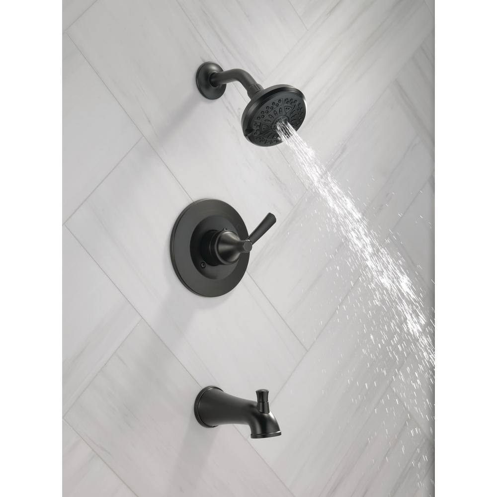 Delta Casara Single-Handle 6-Spray Tub and Shower Faucet in Matte Black (Valve Included) 144862-BL