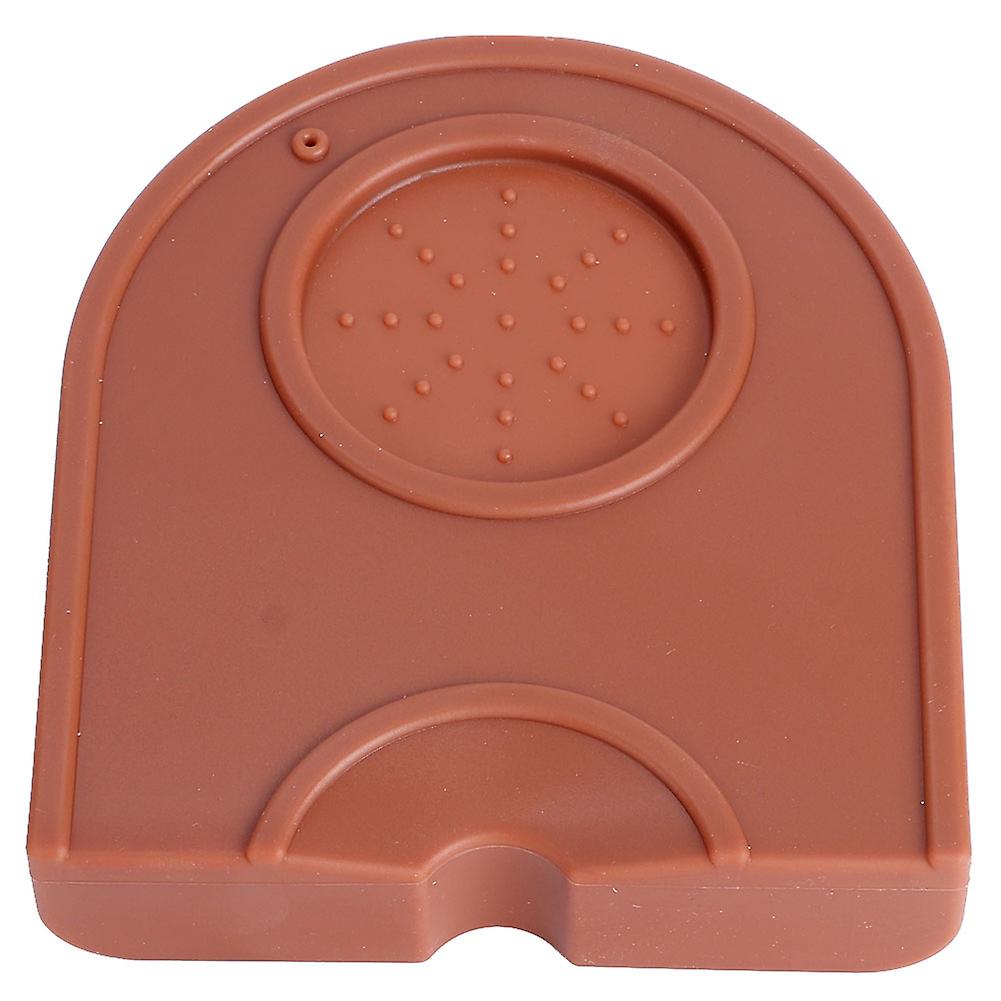 Black Multi Function Thicken Anti Skid Coffee Tamper Holder Silicone Pad Mat(brown)