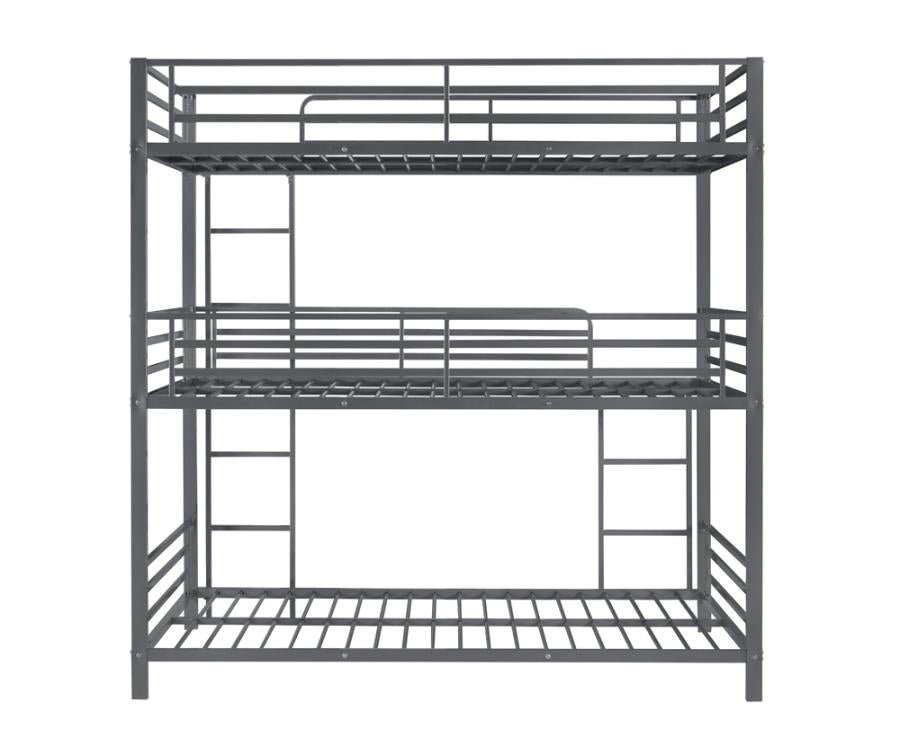 Maynard Metal Triple Twin Bunk Bed Gunmetal- 422670