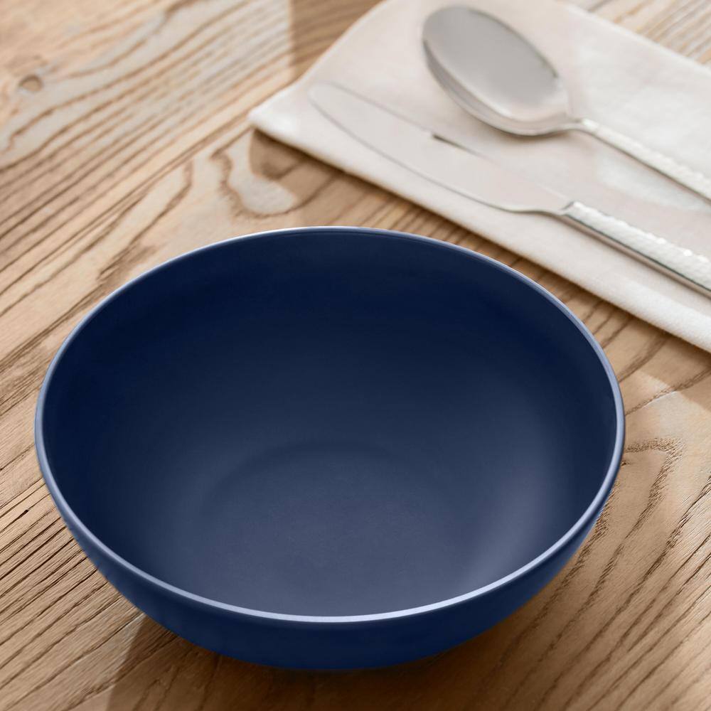 StyleWell Taryn Melamine Dinner Bowls in Matte Midnight Blue (Set of 6) AA5449MID