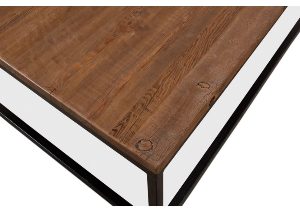 Brick Maker  x27s Boards Coffee Table Reclaimed Wood Top   Industrial   Coffee Tables   by Sideboards and Things  Houzz