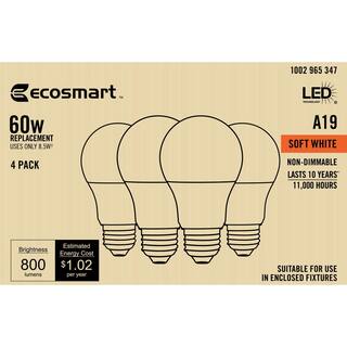 60-Watt Equivalent A19 Non-Dimmable CEC LED Light Bulb Soft White (16-Pack) A8A19A60WT2044