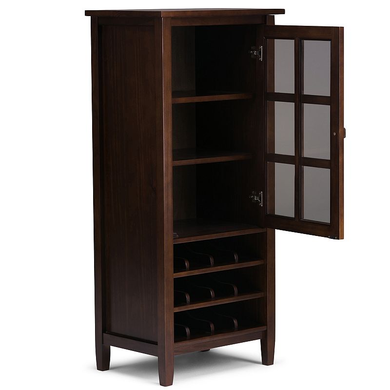 Simpli Home Warm Shaker Wine Rack Storage Cabinet