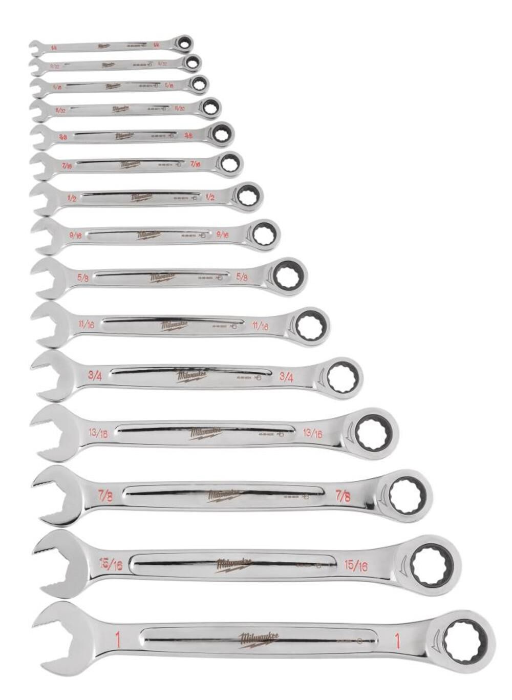 Milwaukee SAE and Metric Ratcheting Combination Wrench Bundle 48-22-9516-9416 from Milwaukee