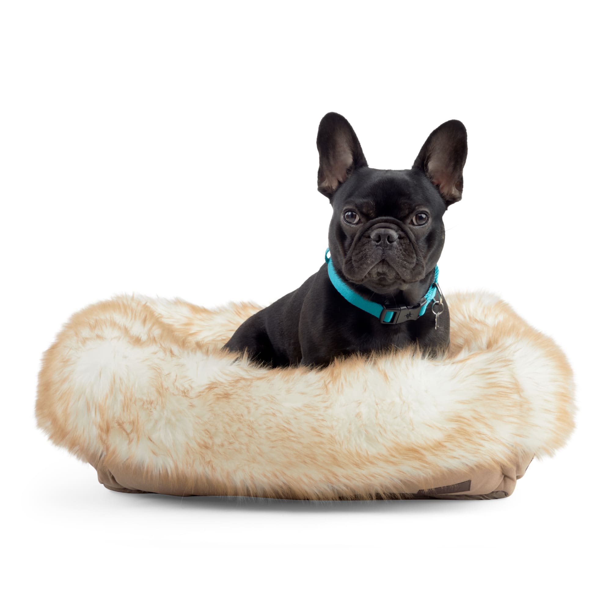 Reddy Brown Faux-Fur Box Dog Bed， 24