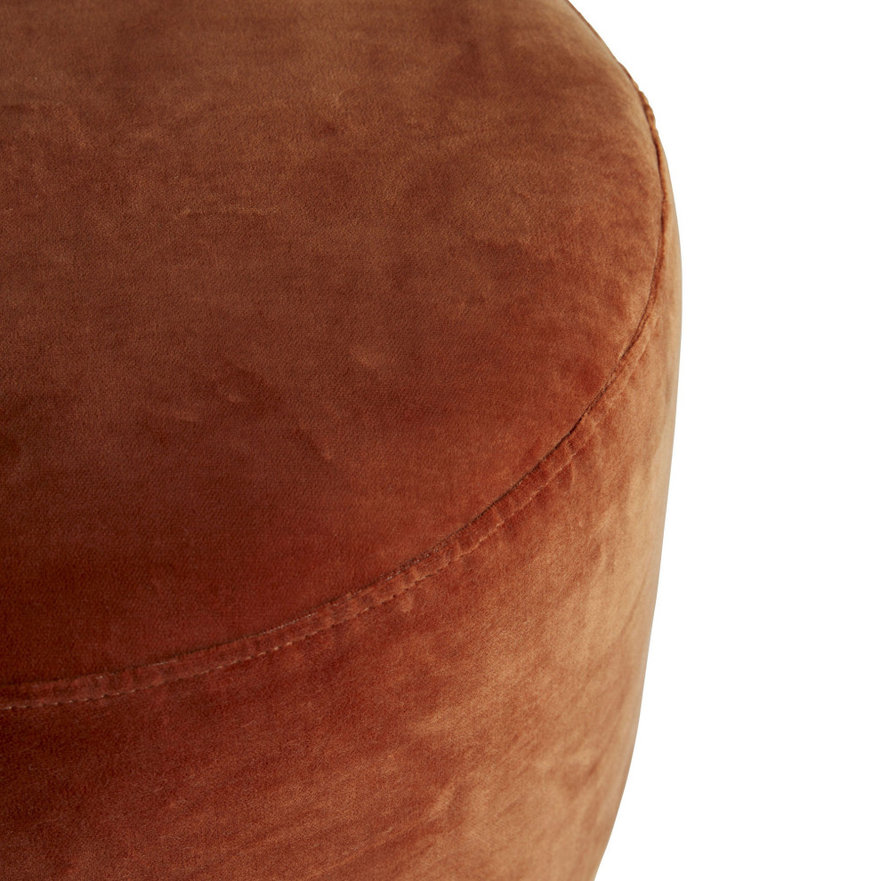 Avalon Ottoman  Persimmon Velvet  23 quotW (8140 3JTUL)   Contemporary   Footstools And Ottomans   by Lighting Reimagined  Houzz