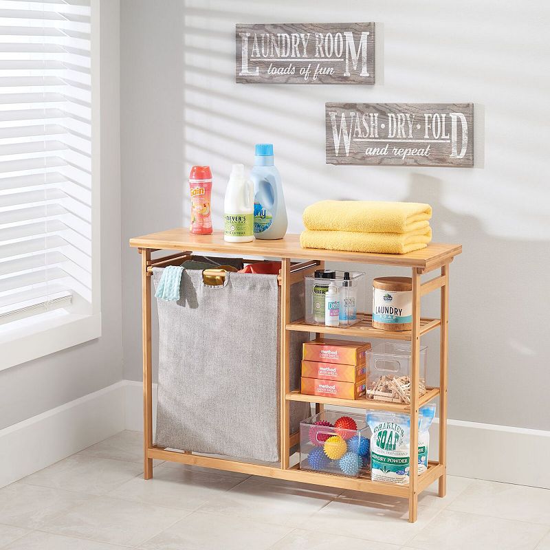 mDesign Freestanding Laundry Furniture Storage and Hamper