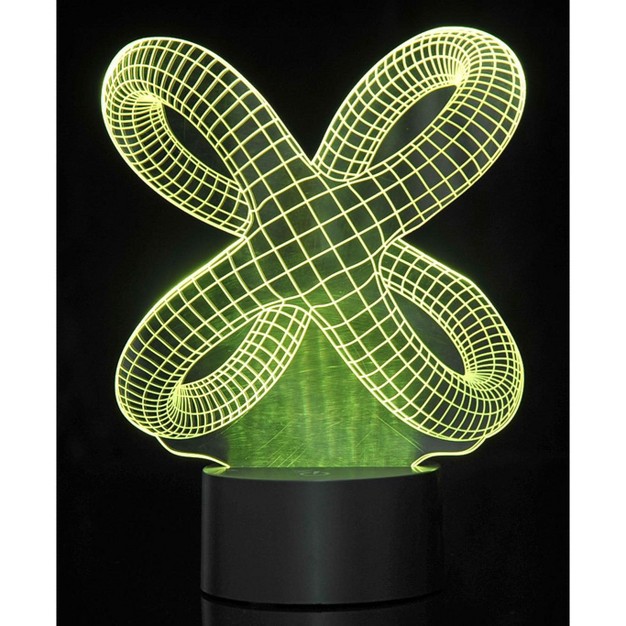 Link 3d Crisscross Rings Laser Cut Precision Multi Colored Led Night Light Lamp Great For Bedrooms Dorms Dens Offices And More Black