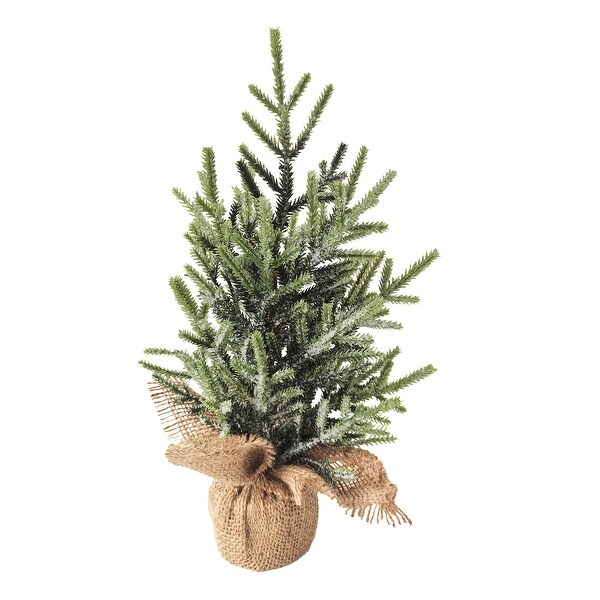 Frosted Pine Tree with Natural Jute Base Christmas Decoration