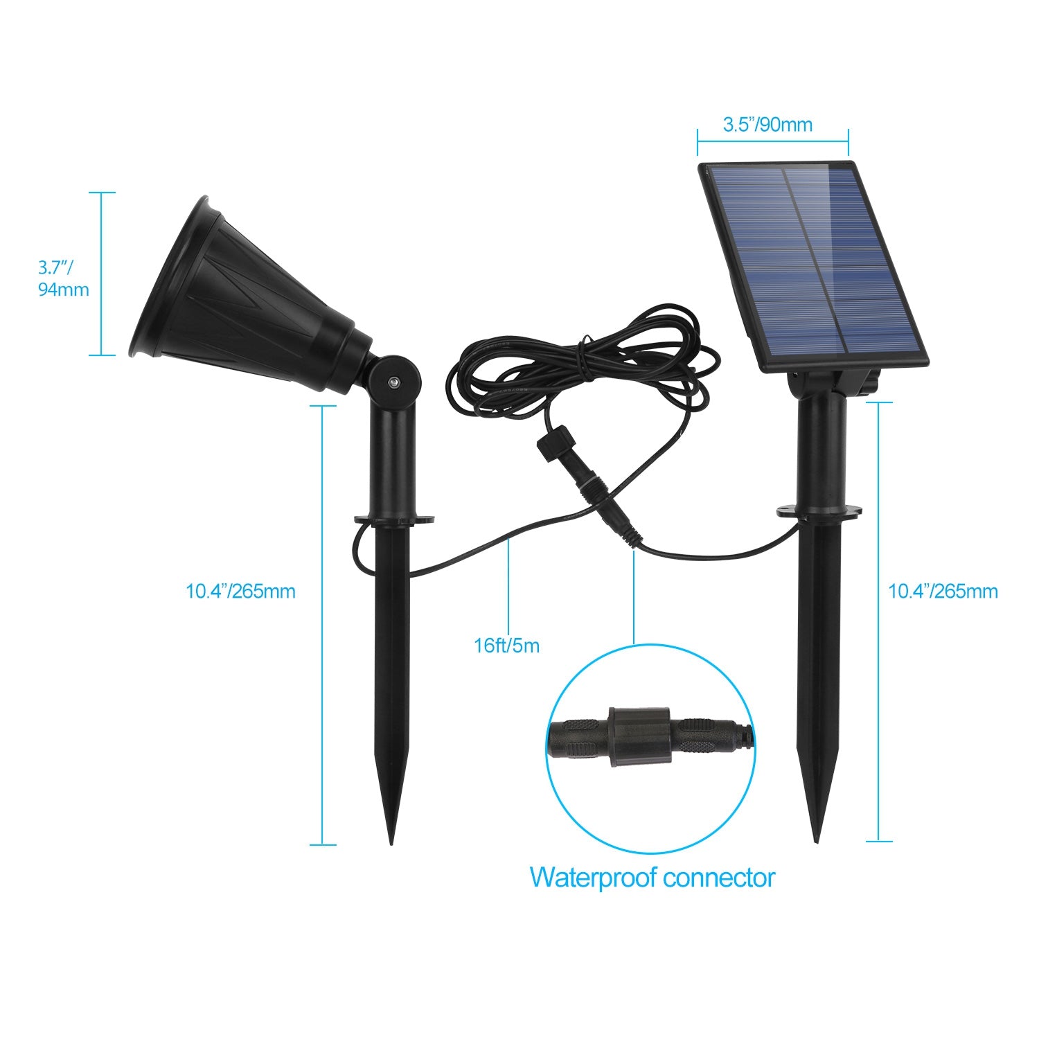 iMountek Solar Powered Spotlight Outdoor Dusk To Dawn Light Wall Path Lawn Garden Lamp Waterproof