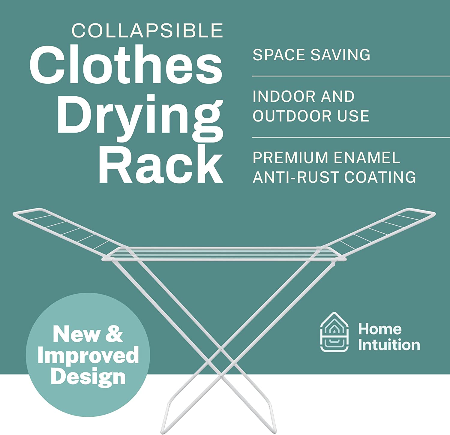 Home Intuition Foldable Clothes Drying Rack Dryer (White)