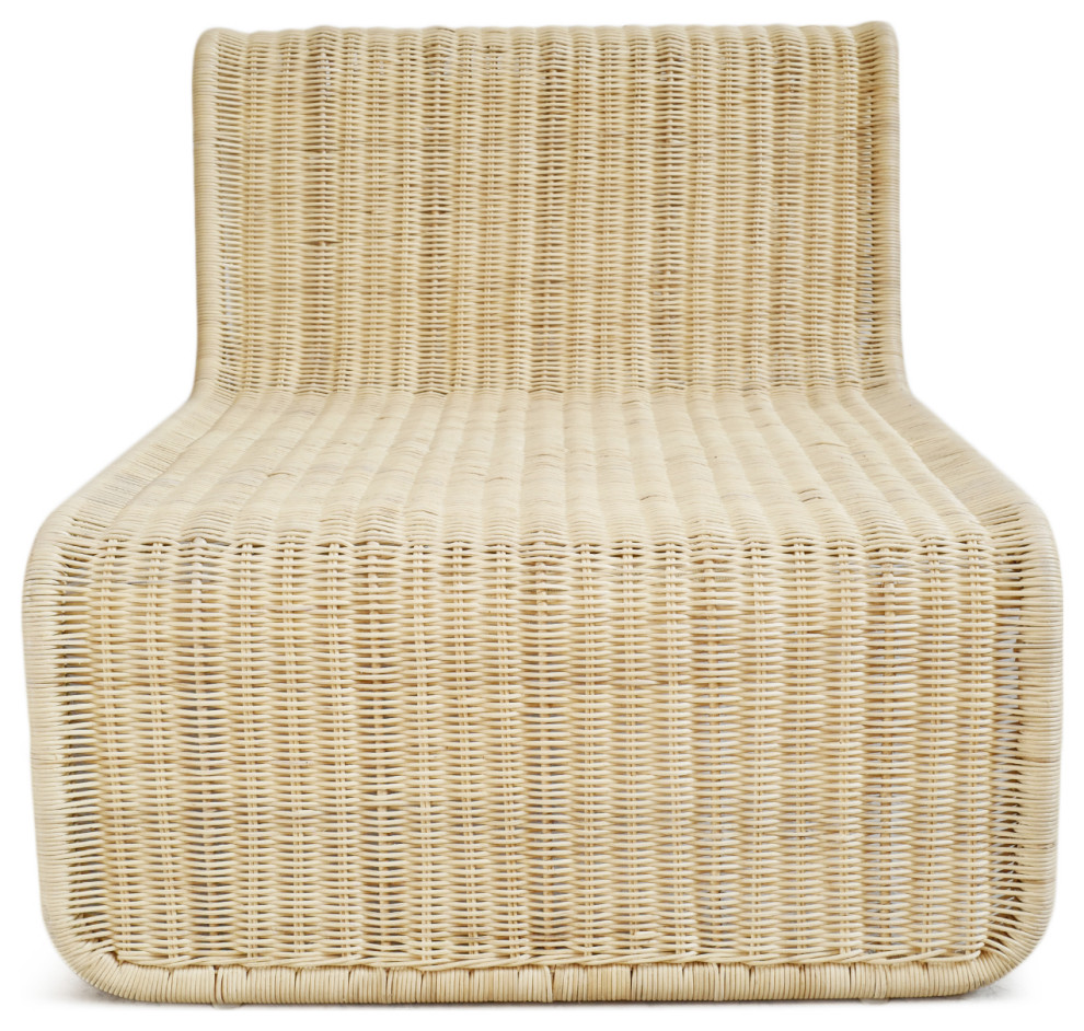 Raw Wicker Wide Mod Chair   Tropical   Armchairs And Accent Chairs   by Design Mix Furniture  Houzz