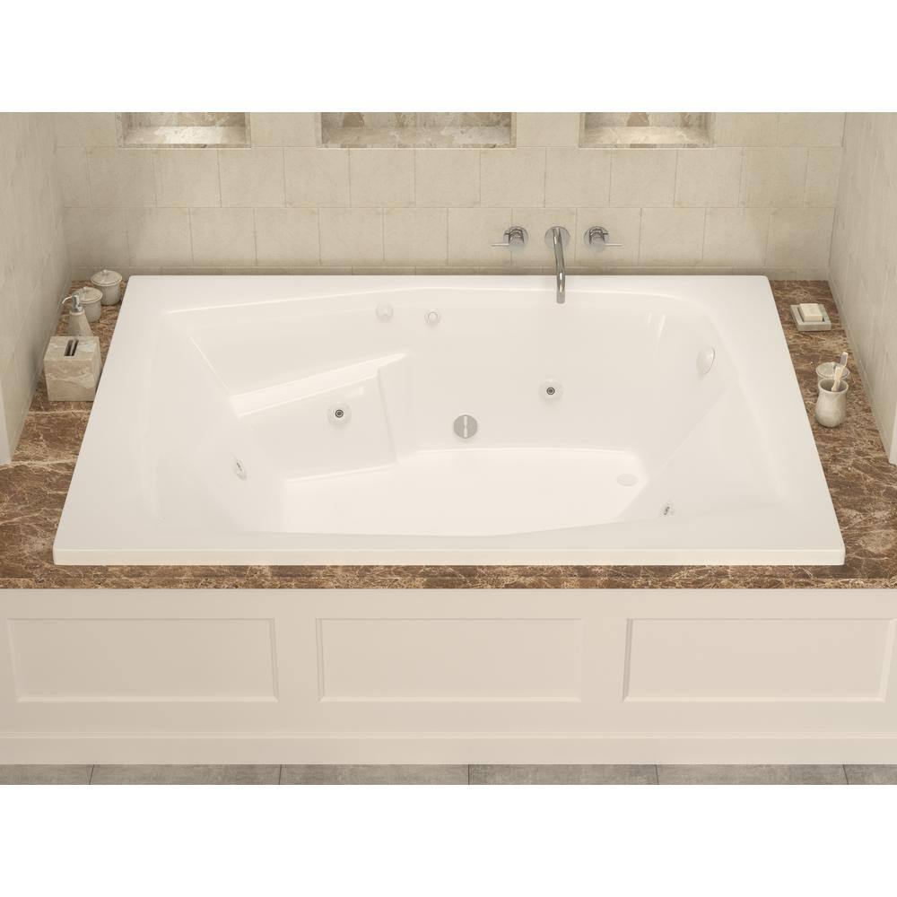 Universal Tubs Amethyst 6 ft. Acrylic Rectangular Drop-in Whirlpool Bathtub in White HD5472CWL