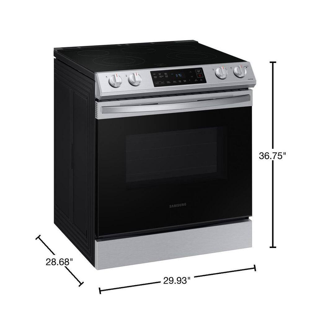  30 in. 6.3 cu. ft. Slide-In Electric Range with Self-Cleaning Oven in Stainless Steel NE63T8111SS