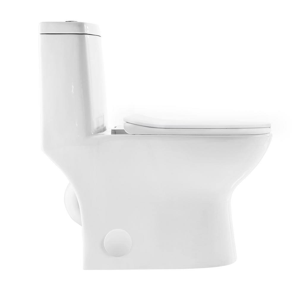 Swiss Madison 1-piece 1.1 GPF Ivy 10 in. Rough-In Dual Flush Elongated Toilet in White Seat Included SM-1T127